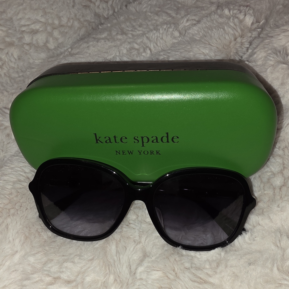 Kate Spade Black Sunglasses with Green Case